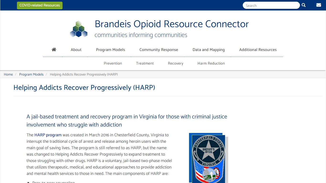 Helping Addicts Recover Progressively (HARP) - Opioid Resource Connector