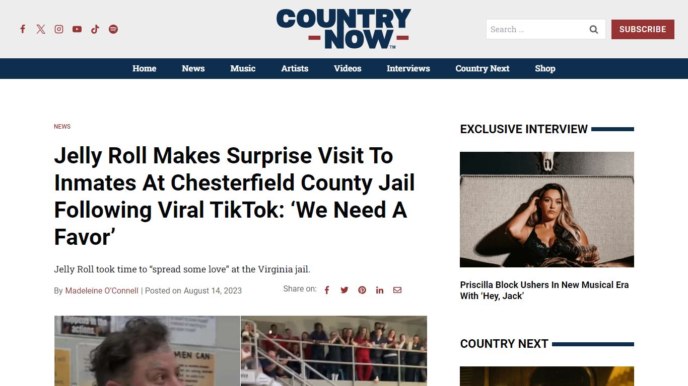 Jelly Roll Makes Surprise Visit To Inmates At Chesterfield County Jail ...